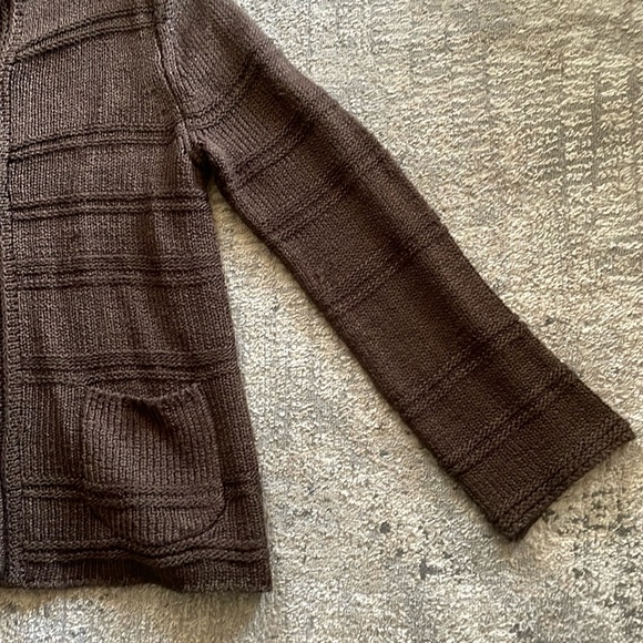 Ladies LH Sport brown medium weight sweater/ cardigan w/3 button snap closure L - Picture 4 of 10